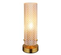 Lampe de table LED, lampe de salon à motifs dorés, interrupteur, verre, H 28,5 cm