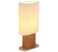 Lampe de table LED, lampe de salon, interrupteur à bascule, bois marron, H 45,3 cm