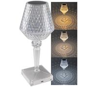 Lampe de table LED lampe de table à batterie 26 cm dimmable avec interrupteur tactile 3 couleurs de lumière lumière décorative réglable - rechargeable via USB