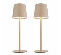 Lampe de table LED Lampe de table accu CCT lampe intérieure extérieure sable lampe de jardin Touchdimmer USB, métal, 2W 50lm blanc chaud froid, DxH 8,5x28 cm, 2er Set Modèle 58482S