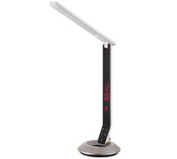 Lampe de table LED lampe de table argent ALU horloge tactile variateur H 75 cm salon chambre