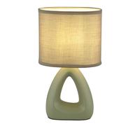 Lampe de table LED Lampe de table céramique Lampe de chevet textile vert Lampe de lecture 1 flamme, 4W 350 lm blanc chaud, LxlxH 17x10x30 cm