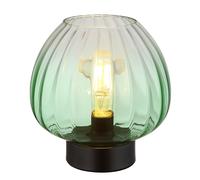 Lampe de table LED Lampe de table Lampe de salon Verre Lampe d'appoint 1 flamme vert Interrupteur, métal, 1x 7W 630lm blanc chaud, DxH 23x23,5 cm