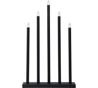 Lampe de table LED, lampe décorative de Noël à 5 ampoules, noire, en bois, H 64 cm