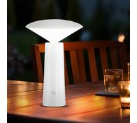 Lampe de table LED lampe d'extérieur de jardin lampe de table d'extérieur à batterie, dimmable circuit CCT orientable IP44, 2W 200lm 3000K 4750K 6500K, DxH 14x21 cm