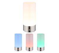 Lampe de table LED Lampe d'extérieur Lampe de jardin Batterie Touchdimmer Lampe de table RGB changement de couleur, métal, 1,8W 100lm blanc chaud, DxH 8,8x19 cm
