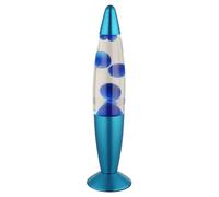 Lampe de table LED Lampe magique Lampe à lave verre Lumière d'ambiance Lampe décorative, cire bleue, 4W 28lm blanc chaud, DxH 8,8 x 33,9 cm