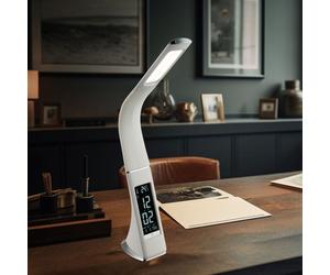 Lampe de table LED lumière chrome tactile gradateur réveil réveil flexo couleurs fixable