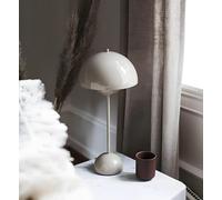 Lampe De Table LED Moderne avec Prise USB dans Le Cordon, Lampe De Bureau Hémisphère en Fer Forgé Minimaliste Nordic Macaron Lampe De Chevet pour Chambre à Coucher Champignon, Gray