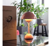 Lampe De Table LED Moderne avec Prise USB dans Le Cordon, Lampe De Bureau Hémisphère en Fer Forgé Minimaliste Nordic Macaron Lampe De Chevet pour Chambre à Coucher Champignon, Pink