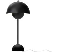 Lampe De Table LED Moderne avec Prise USB dans Le Cordon, Lampe De Bureau Hémisphère en Fer Forgé Minimaliste Nordic Macaron Lampe De Chevet pour Chambre à Coucher Champignon, Black