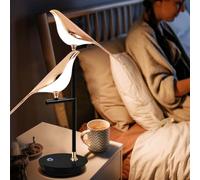 Lampe de Table LED Oiseau Interrupteur Tactile et télécommande veilleuse à intensité Variable 3 Niveaux de luminosité + veilleuse RVB décoration Oiseau tableslicther Rotatif sans f