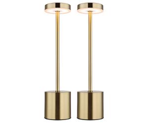 Lampe de table LED or Lampe de salon Lampe de chevet Lampe de chambre à coucher, couleurs de lumière réglables, blanc chaud - blanc froid, DxH 8 x 34,3 cm, lot de 2