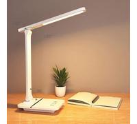 Lampe De Table LED pour La Protection des Yeux, Lampe De Chevet à Intensité Variable avec Port De Charge USB, Commande Tactile Sensible pour Le Bureau, La Maison, La Chambre Et La Lecture.
