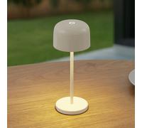 Lampe de table LED rechargeable Lucande Quill, beige, CCT, à intensité variable Quill Lucande, dimmable, beige, Aluminium, Moderne