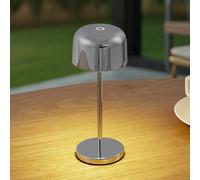 Lampe de table LED rechargeable Lucande Quill, chrome, CCT, à intensité variable Quill Lucande, dimmable, argenté, Aluminium, Moderne