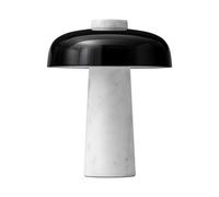 Audo Lampe de table LED Reverse marbre noir, blanc HxØ 30x24cm