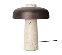 Lampe de table LED Reverse travertine base/ H 30cm / Ø 24cm
