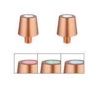 Lampe de table LED RGB Batterie Lampe pour bouteille Rehausse Goulot de bouteille Lampe déco Touch, USB, doré, 1W blanc froid, DxH 10,5x14 cm, lot de 2