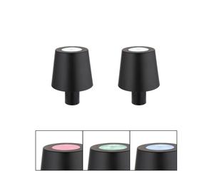 Lampe de table LED RVB Batterie Lampe pour bouteille Goulot de bouteille Rehausse Lampe décorative Touchdimmer, USB, noir, 1W blanc froid, DxH 10,5x14 cm, lot de 2