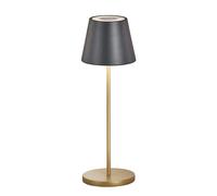 Lampe de table LED RVB, lampe d'extérieur, station de recharge, intensité réglable, couleur sable, métal, diamètre 11 cm