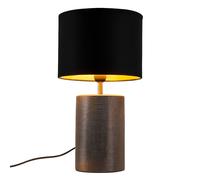 Lampe De Table Lampe D'Appoint Lampe De Salon En Céramique Bronze Tissu LED