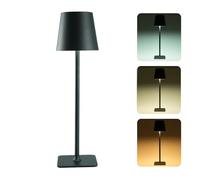 Lampe de Table LED Sans Fil, 3 Température de Couleur, Intensité Variable, Lampe de Chevet Tactile Rechargeable (Black)