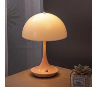 Lampe de table LED Sans fil Batterie Lampe champignon Lampe de table USB Rechargeable avec Touch Variateur 3 modes de luminosité Lampe décorative Mushroom Abat-jour acrylique Lampe de chevet,Rose