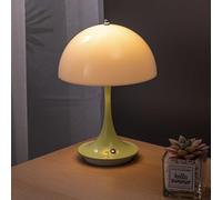 Lampe de table LED Sans fil Batterie Lampe champignon Lampe de table USB Rechargeable avec Touch Variateur 3 modes de luminosité Lampe décorative Mushroom Abat-jour acrylique Lampe de chevet,Vert