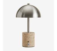 Lampe De Table Led Sans Fil En Fer Et Pierre Naturelle Nicolas ¿35 Cm