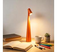 Lampe de table LED sans fil, gradation tactile à 3 niveaux | Lampe tactile rechargeable par USB, autonomie de 8 à 10 heures pour chambre, salon, console, maison(Orange)