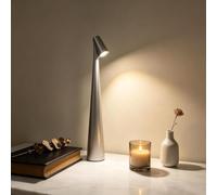 Lampe de table LED sans fil, gradation tactile à 3 niveaux | Lampe tactile rechargeable par USB, autonomie de 8 à 10 heures pour chambre, salon, console, maison(Gray)