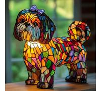Lampe De Table LED Shih Tzu Art Lam, Adorables Lampes De Table À Thème Pour Chiens, Avec Lumière Ambiante Chaleureuse, Veilleuse De Table En Résine Teintée, Cadeau Amusant Pour Les Amoureux Des Chiens