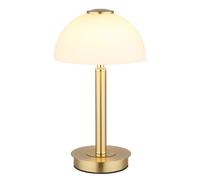 Lampe de table LED Touch Lampe de table Touchdimmer Lampe de chambre à coucher laiton verre opalin, métal, 7W 255Lm blanc chaud, DxH 18x31,5 cm