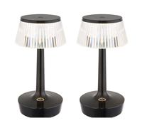 Lampe de table LED Touchdimmer Lampe de chambre à coucher Lampe de chevet noire, effet cristal, blanc chaud/blanc froid, DxH 12x23 cm