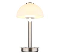 Lampe de table LED Touchdimmer Lampe de table à intensité variable Lampe de salon Lampe champignon Verre chromé, métal, 7W 255Lm blanc chaud, DxH 18x31,5 cm