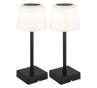 Lampe de table LED Touchdimmer Lampe de table accu noir Lampe d'appoint CCT, métal, 2W 100 lm blanc chaud/froid, DxH 8,5x25,5 cm