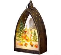 Lampe de table LED vintage avec bonhomme de neige, renne, Père Noël pour l'intérieur comme veilleuse alimentée par piles sur un bureau ou une étagère (C)