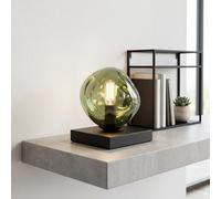 Lampe De Table Licht-Erlebnisse Clonlina Verre Vert Noir E14 17,5 cm