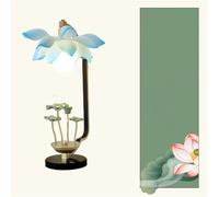 Lampe de Table Lotus Chinois Contemporain - Lampe de Bureau LED Rétro pour Salon, Chambre, Villa, Hôtel & Salon de Thé - Décoration d'intérieur créative (Style 5)