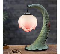 Lampe de Table Lotus Chinois Contemporain Lampe de Bureau Rétro LED pour Salon, Chambre, Villa & Hôtel Décoration Créative Teamo (Style 5)