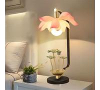 Lampe de Table Lotus Chinois Contemporain Rétro LED Lampe de Bureau pour Salon Chambre Villa Hôtel Salon Salon Salon Hôtel Teat Éclairage Décoratif Créatif (Style 5)