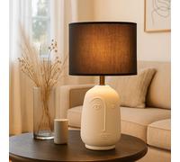 Lampe de Table Luminaire de Salon Abat-Jour Noir Lecture H 38,5cm