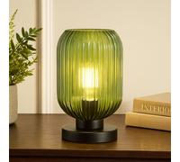 Lampe de Table Luminaire de Salon Accumulateur Luminaire Vert Verre E27 H 24 CM