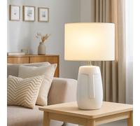 Lampe De Table Lampe De Nuit Lampe En Textile Blanche H 38,5 Cm