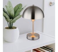 Lampe de table Lampe champignon argent Lampe de lecture Lampe d'appoint, métal nickel, douille E14, DxH 20x31 cm