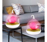 Lampe de table lampe de table lampe de chevet lampe de salon lampe de lecture lampe de chambre, plastique blanc rose, variateur tactile capteur de batterie, LED 0,08W, H 17 cm, lot de 2