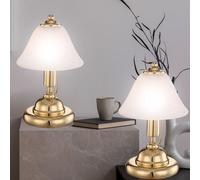 Lampe de Table Luminaire de Salon Verre Laiton Antique Accumulateur Luminaire 2x