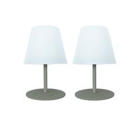Lumisky Lampes de table LED TWINS Set de 2, sans fil, H16 cm, olive