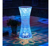 Lampe de table lampe décorative avec lampe de table LED à changement de couleur lampe de salon aspect cristal, couleurs RVB réglables, DxH 8 x 18,5 cm